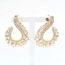 Brincos em Prata Dourada 925 com Zircónias - Earings - Sweet Apple Silver