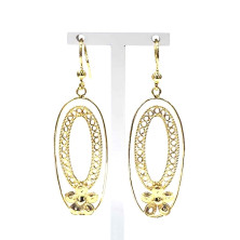 Brincos em Prata Dourada 925 com Zircónias - Earings - Sweet Apple Silver