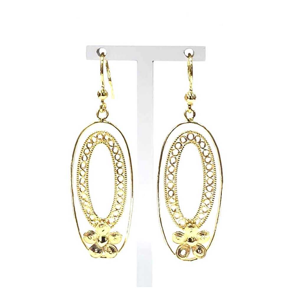 Brincos em Prata Dourada 925 com Zircónias - Earings - Sweet Apple Silver