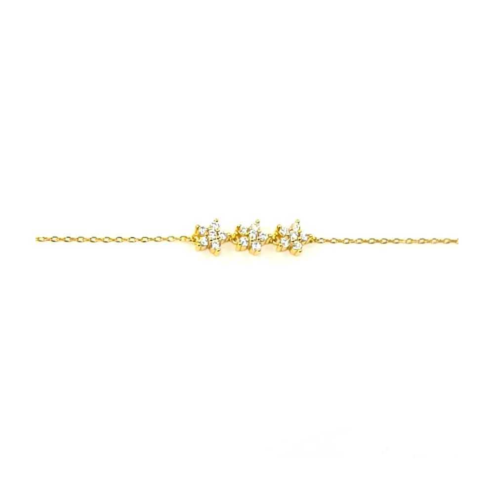 Pulseira em Prata Dourada 925 com Flores - Pulseiras - Sweet Apple Silver - Sweet Apple ® Relojoaria | Joalharia | Ourivesaria