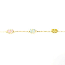 Pulseira em Prata Dourada 925 com Borboletas