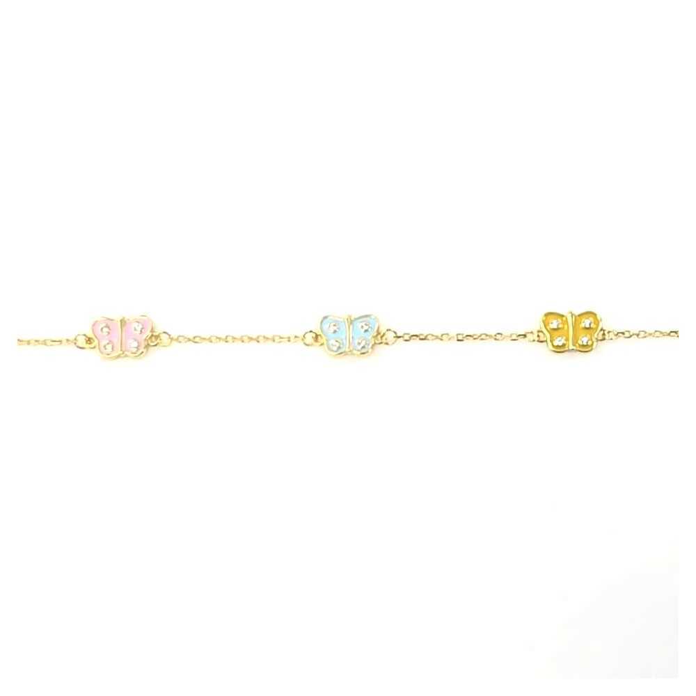 Pulseira em Prata Dourada 925 com Borboletas - Bracelets - Sweet Apple Silver