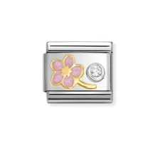 Link Composable Classic Miosótis com contorno ouro - Contas P/ Pulseiras - Nomination Links