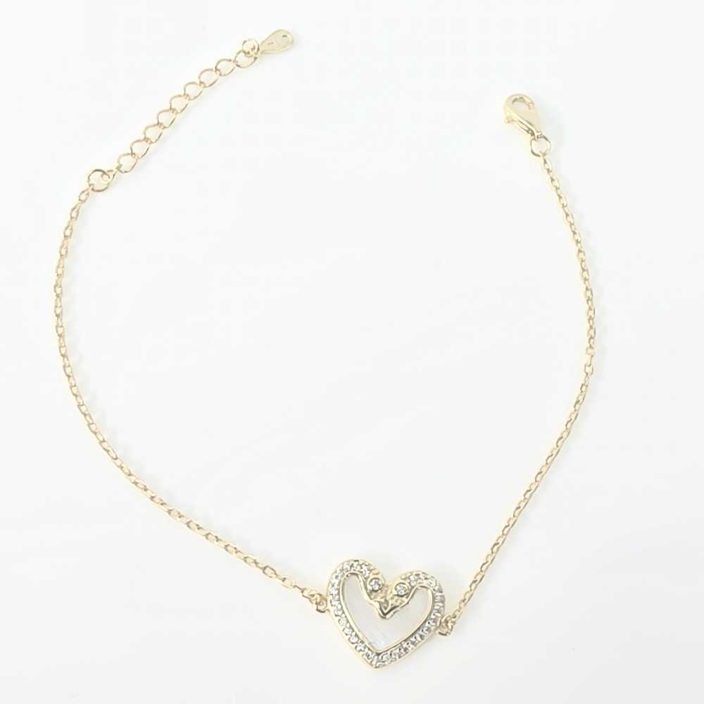 Pulseira Prata dourada coração