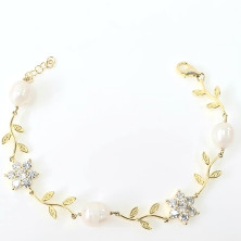 Pulseira com pérolas e zircônias Prata 925