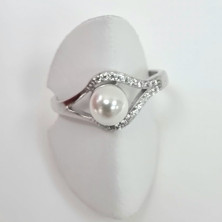925 Silver Ring with Pearl | Sweet Apple