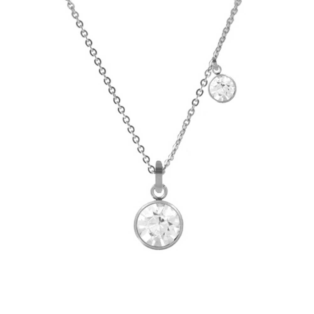 Colar Aço CO88 c/pedra Swarovski - Colares / Fios - CO88 - Sweet Apple ® Relojoaria | Joalharia | Ourivesaria