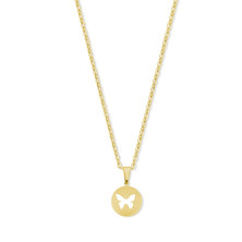 Colar Dourado CO88 Medalha Borboleta - Necklaces - CO88