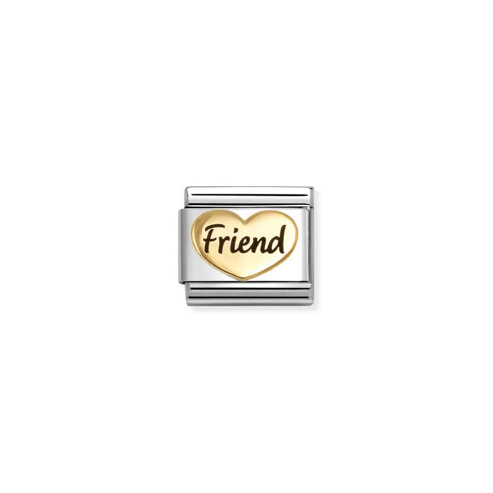 Link Nomination Coração Friend Ouro 18k - Contas P/ Pulseiras - Nomination Links - Sweet Apple ® Relojoaria | Joalharia | Ourive