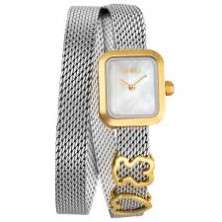 Relógio analógico com pulseira de aço, detalhe em aço dourado e mostrador em madrepérola TOUS ICON TIME EMBRACED