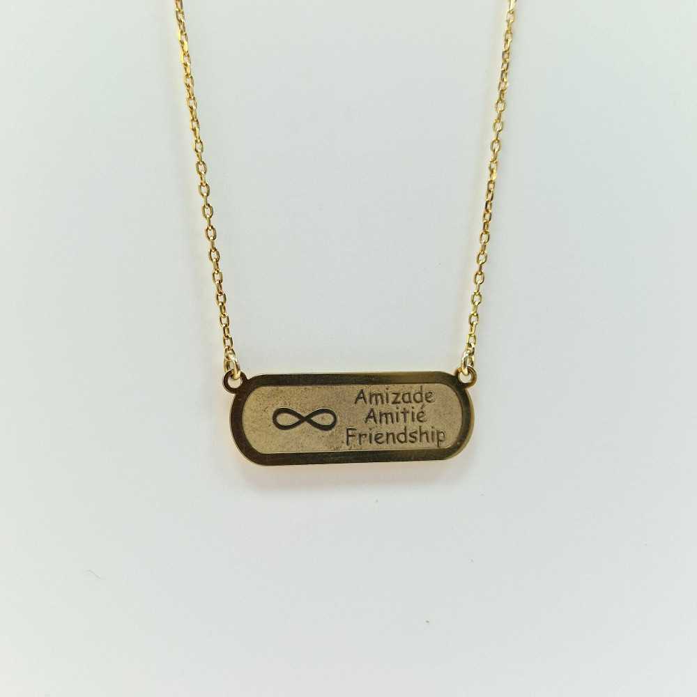 Colar prata 925 dourada "Amizade" - Necklaces - Sweet Apple Silver