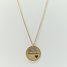 Colar Prata dourada "Adoro-te madrinha" - Necklaces - Sweet Apple Silver
