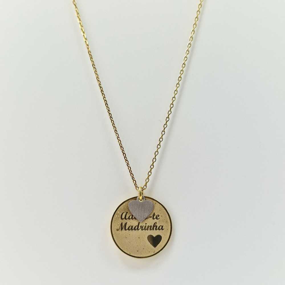 Colar Prata dourada "Adoro-te madrinha" - Colares / Fios - Sweet Apple Silver - Sweet Apple ® Relojoaria | Joalharia | Ourivesar