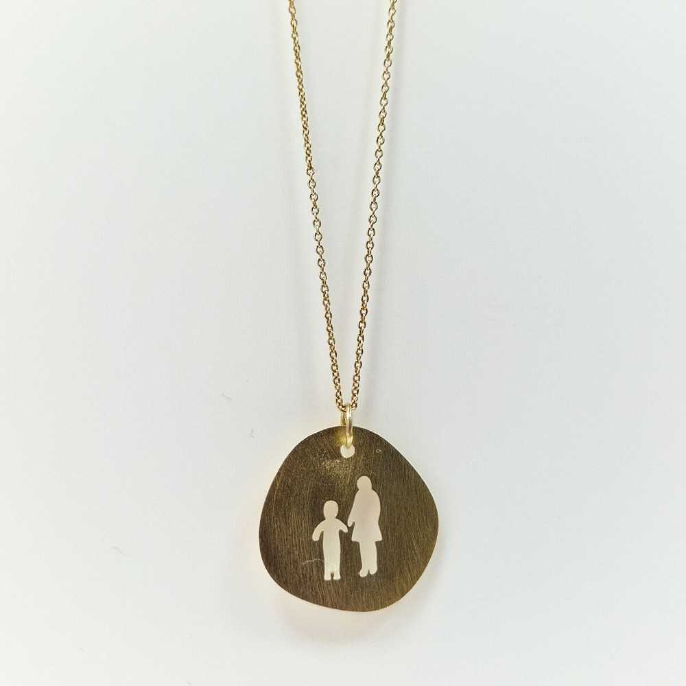 Colar em Prata dourada "Família" - Colares / Fios - Sweet Apple Silver - Sweet Apple ® Relojoaria | Joalharia | Ourivesaria