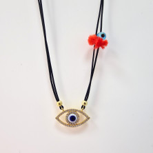 Colar em fio preto com prata dourada - Necklaces - Sweet Apple Silver