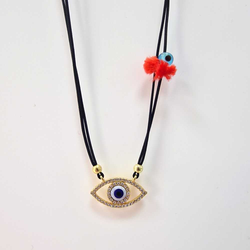 Colar em fio preto com prata dourada - Necklaces - Sweet Apple Silver