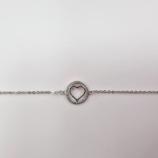 Pulseira Prata 925 com coração