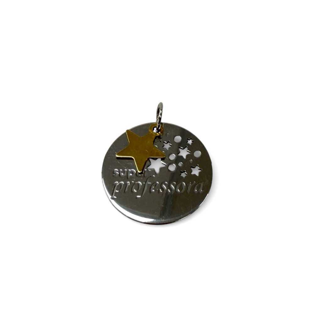 Medalha Prata 925 "Super Professora" - Home - Sweet Apple Silver - Sweet Apple ® Relojoaria | Joalharia | Ourivesaria