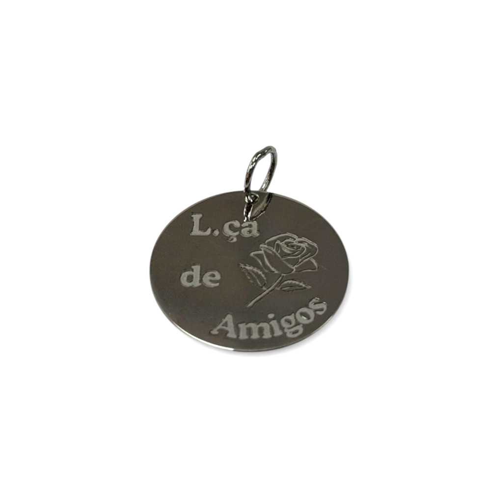 Medalha Prata 925 "Lembrança de Amigos" - Silver - Sweet Apple Silver