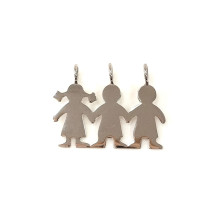 Medalha Prata 925 "Menina e Meninos" - Silver - 