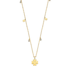 Colar Lotus Style Trevo Dourado