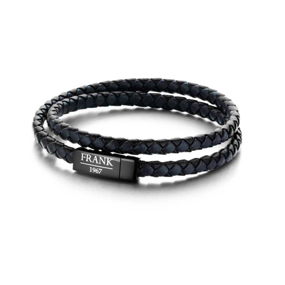Pulseira FRANK1967, couro com voltas duplas - Bracelets - CO88