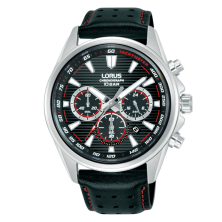 Man Sport Cronógrafo Preto-Vermelho Pele LORUS
