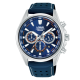 Man Sport Cronógrafo Azul-Laranja Pele