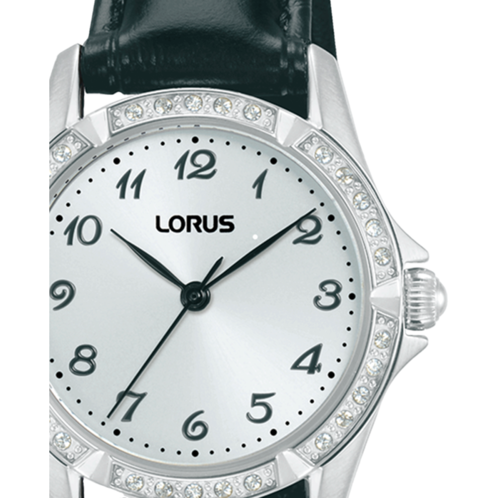 Ladies Classic Cristais Prat. Pele Preta