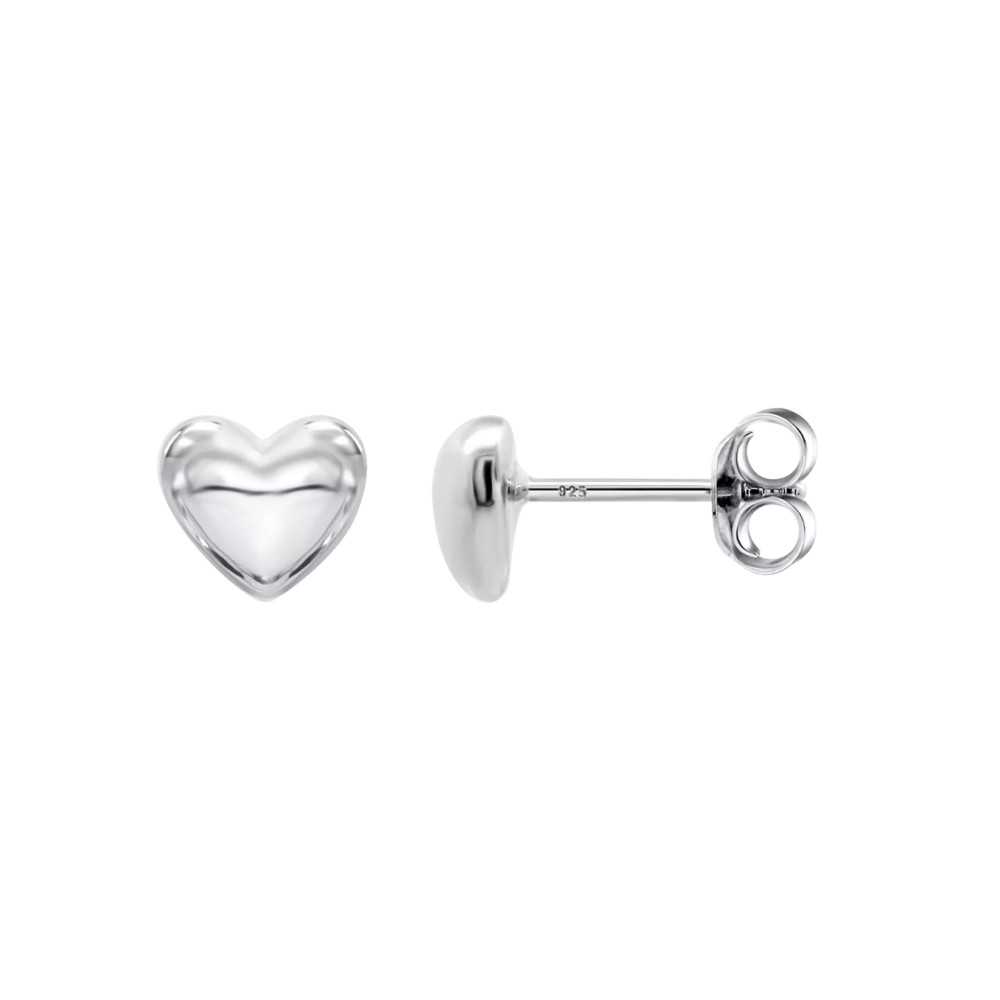 Lotus Silver Heart Earrings