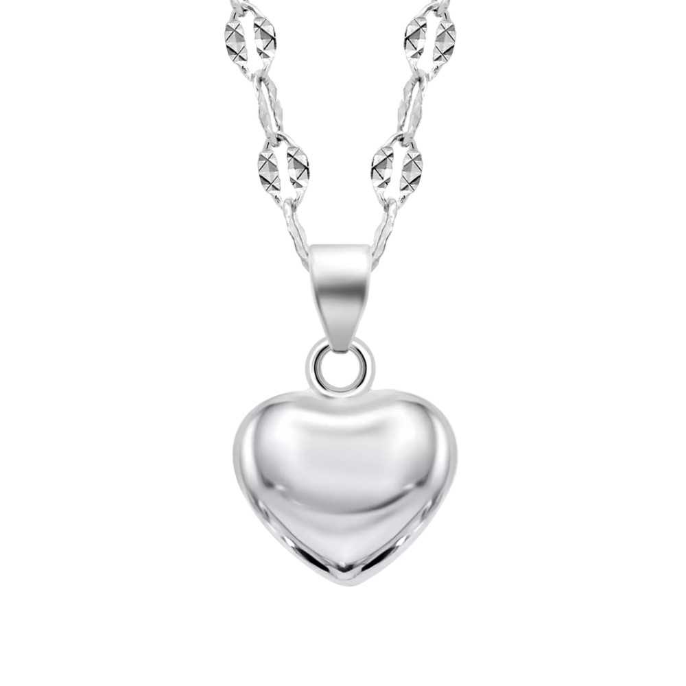 Heart Lotus Silver Necklace LP3928-1/1