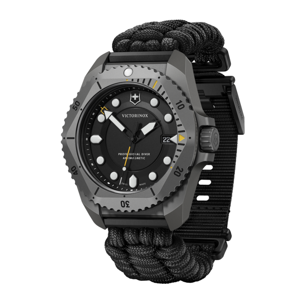RELÓGIO DIVE PRO TITANIUM BLACK DIAL & PARACORD