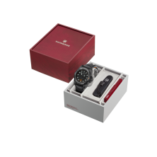 RELÓGIO INOX GENT AUTO CARBON, BLACK DIAL&RUBBE