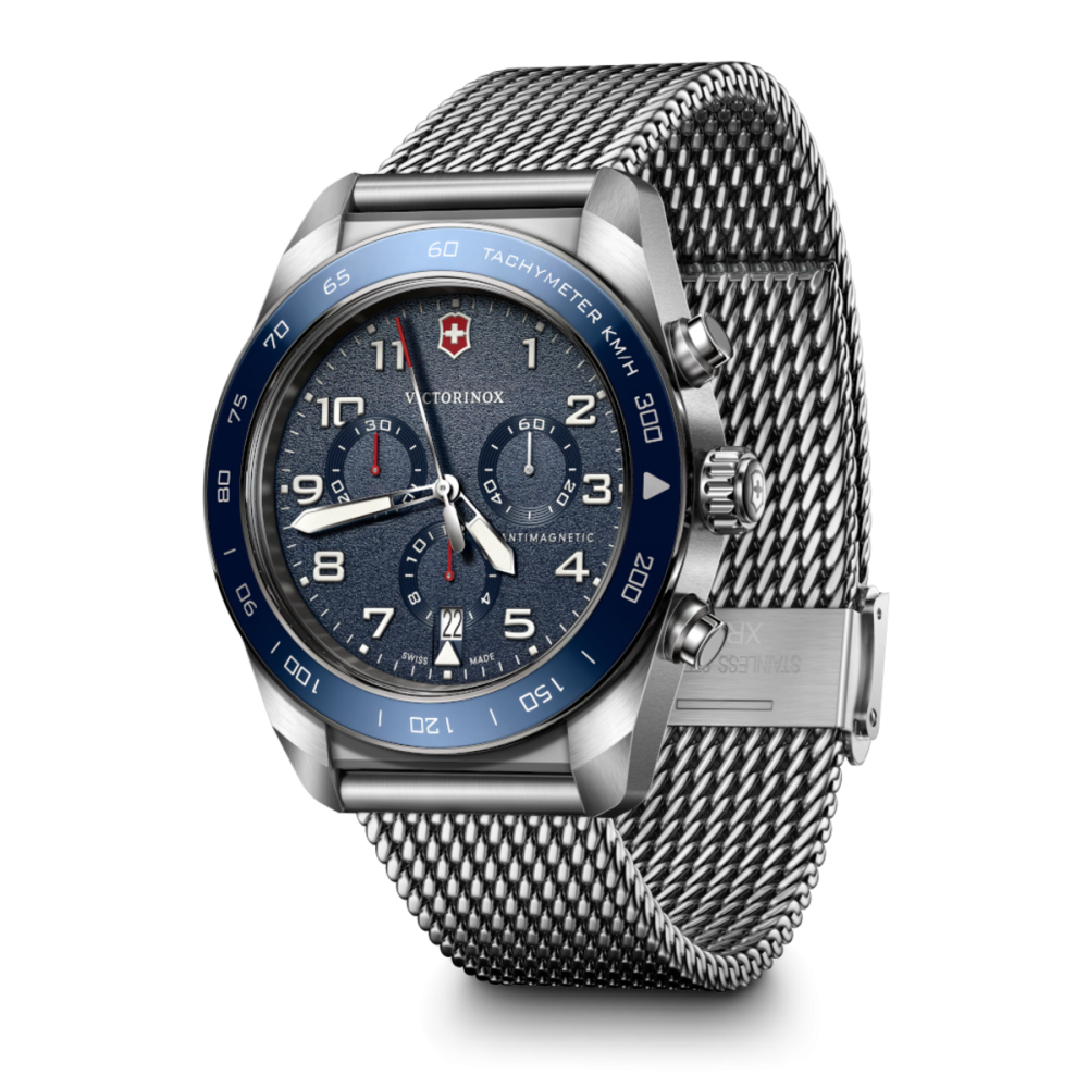 RELÓGIO SWISS ARMY CHRONO SS, BLUE DIAL, MESH