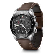 RELÓGIO SWISS ARMY CHRONO SS, BLACK DIAL, BROWN