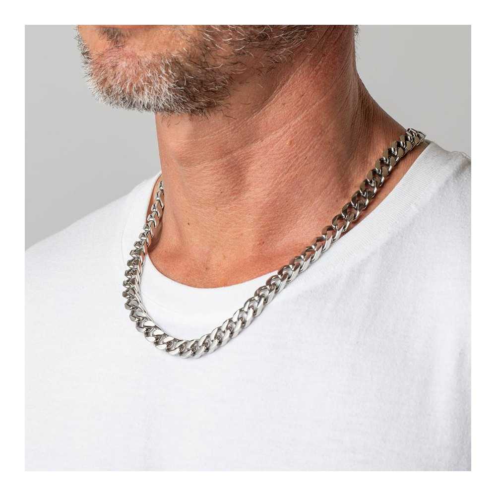 Lotus Style Silver Grey Necklace