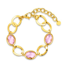 Pulseira Pedras Rosa CO88