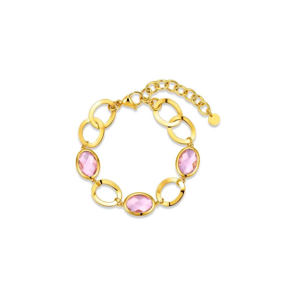 Pulseira Pedras Rosa CO88