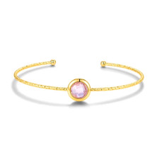 Pulseira Pedra Redonda Rosa CO88