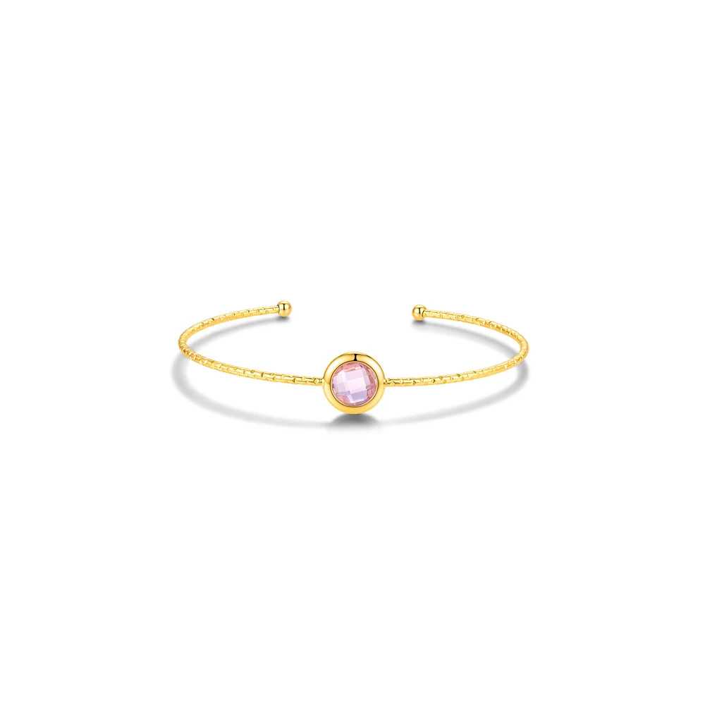 Pulseira Pedra Redonda Rosa CO88