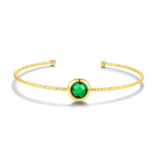 Pulseira Pedra Redonda Verde CO88