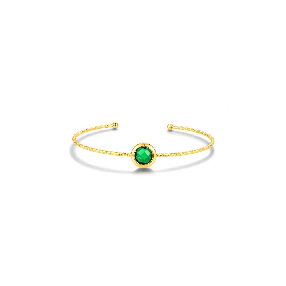 Pulseira Pedra Redonda Verde CO88