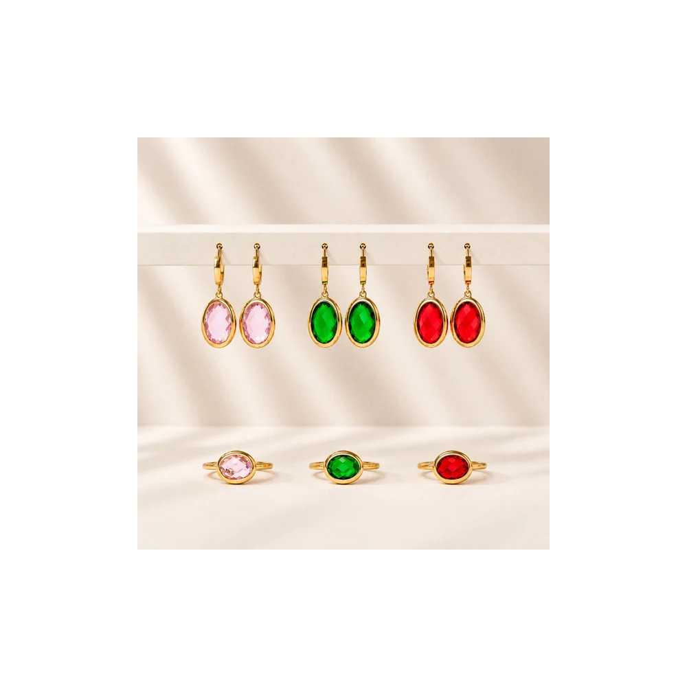 Red Stone CO88 Earrings