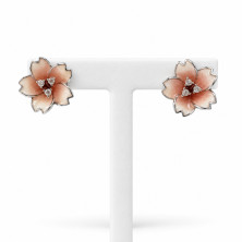Brincos Prata 925 Flores com zircónias