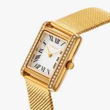 Relógio Lumi Malha Dourado