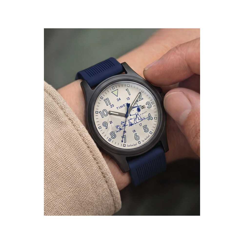 Relógio Peanuts x Timex Expedition Acadia / Azul