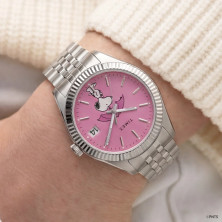 Relógio Peanuts x Timex Legacy Snoopy com pulseira de aço inoxidável