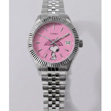 Relógio Peanuts x Timex Legacy Snoopy com pulseira de aço inoxidável