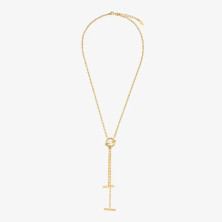 Colar Mulher Pérola Lariat Dourado