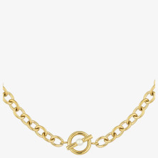 Colar Dourado Mulher Pérola Elos